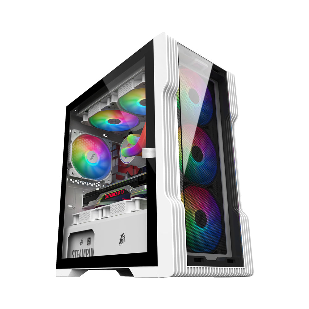 1st Player Casing T3-G 4 Pre Installed Fans (M-ATX) White 1st Player Casing T3-G 4 Pre Installed Fans (M-ATX) White